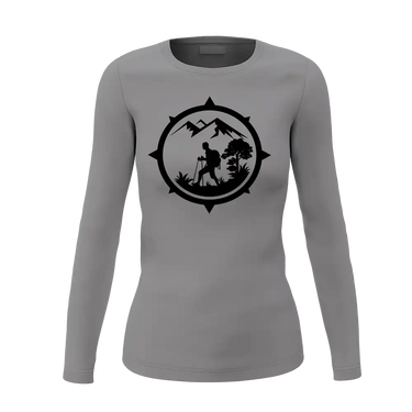 Hiking Mountain Compass Women Long Sleeve Shirt
